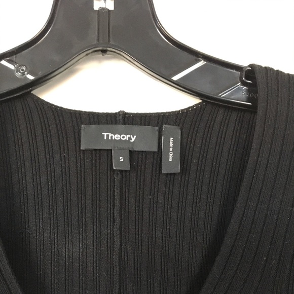 Theory Black Ribbed Fit and Flare Dress Size Small. - Picture 5 of 5